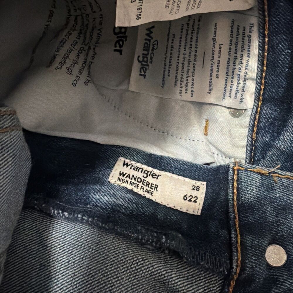 Wrangler Wanderer High Rise Flare Jeans Medium Blue 622 - Womens 28 X 32 - Picture 9 of 15